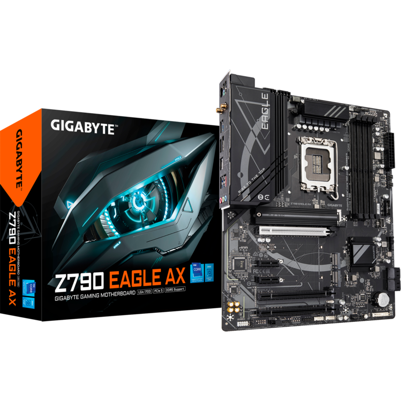 GIGABYTE Z790 EAGLE AX Mainboard, schwarz/grau, Gebraucht