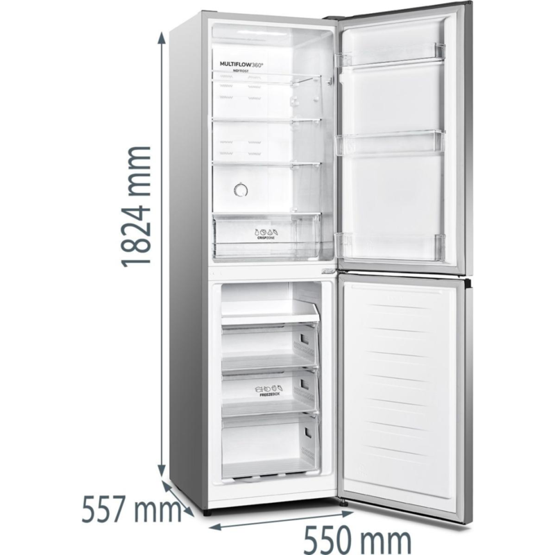 gorenje NRK418DCS4 Kühl-/Gefrierkombination, grau