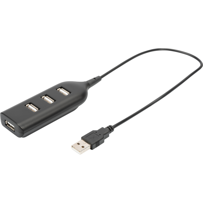 Digitus USB 2.0 Hub, 4-Port USB-Hub, schwarz