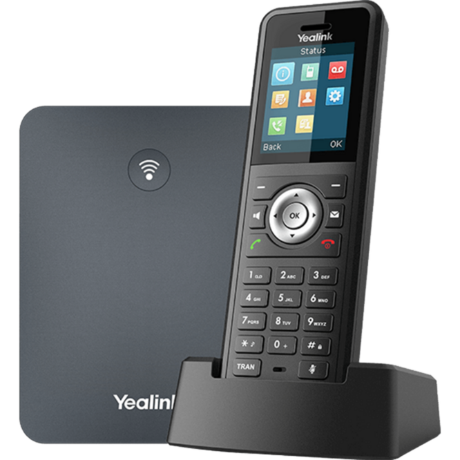 Yealink W79P VoIP-Telefon, schwarz, Basisstation mit Mobilteil