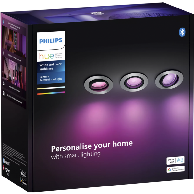 Philips HUE White & Color Ambiance Centura Einbauspot 3er-Pack LED-Leuchte
