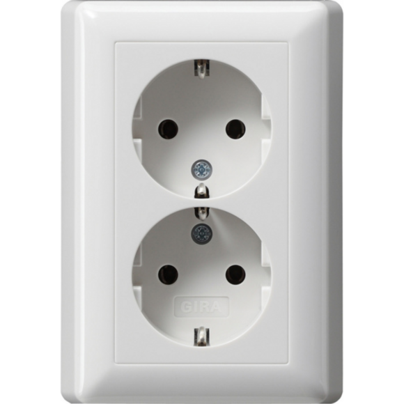 Gira Schutzkontakt Doppelsteckdose 16 Ampere 250 Volt mit Vollplatte Standard 55
