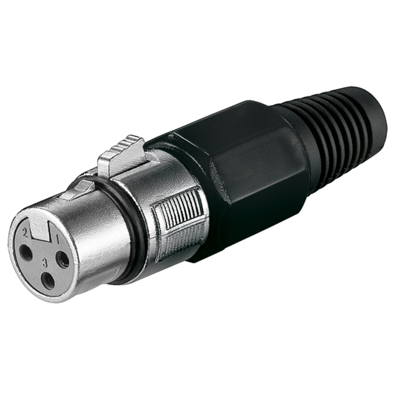 goobay Mikrofonkupplung, 3Pin Kupplung, schwarz, 1 Stück