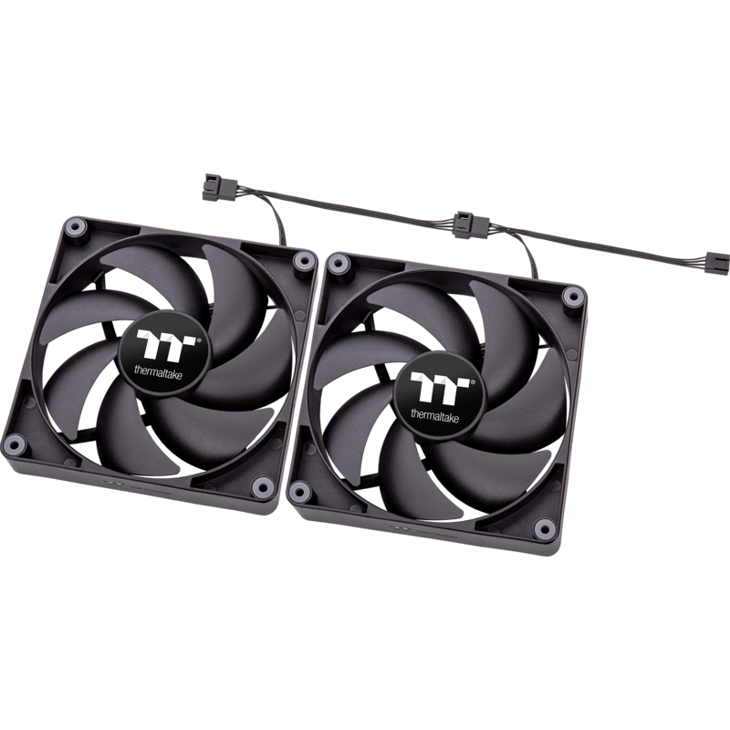 Thermaltake CT120 PC Cooling Fan Gehäuselüfter, schwarz, 2er Pack