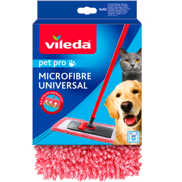 Vileda Ersatzbezug, für Bodenwischer Pet Pro MICROFIBRE UNIVERSAL Wischbezug