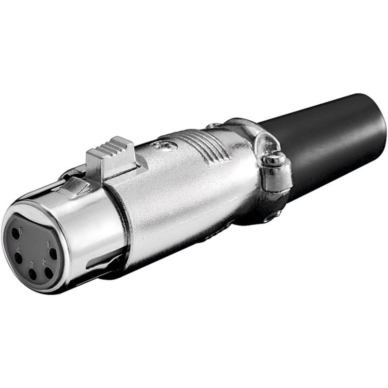 goobay Mikrofonkupplung, 5Pin Kupplung, schwarz, 1 Stück