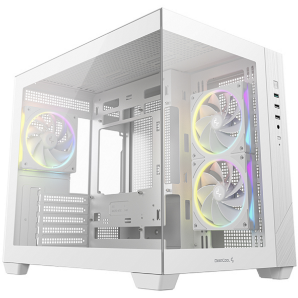 DeepCool DeepCool CG330 3F WH Tower-Gehäuse, weiß, Panorama-Design