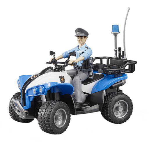 bruder Polizei-Quad mit Polizist und Ausstattung Modellfahrzeug, blau/weiß