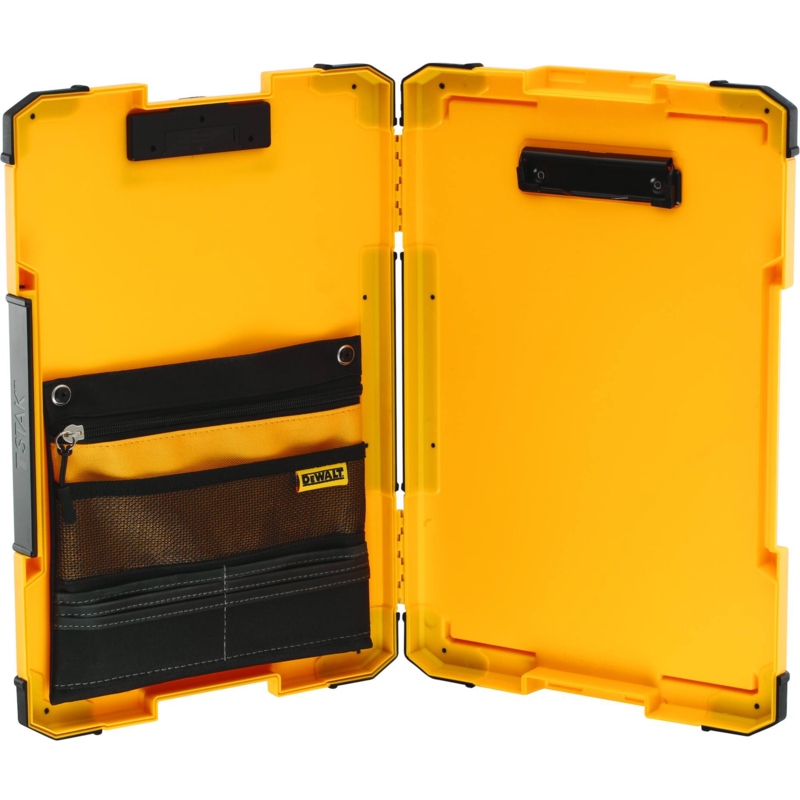 DEWALT TSTAK Clipboard Unterlage, gelb/schwarz, mit 180° LED Licht
