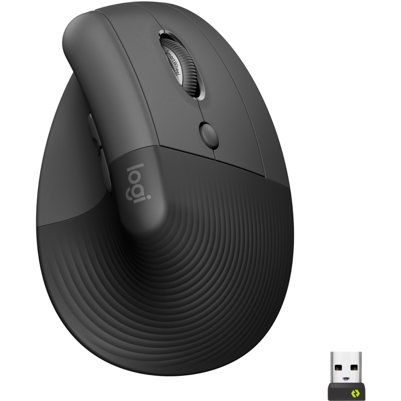 Logitech Lift Maus, graphit/schwarz, für Rechtshänder, Logi Bolt, Bluetooth