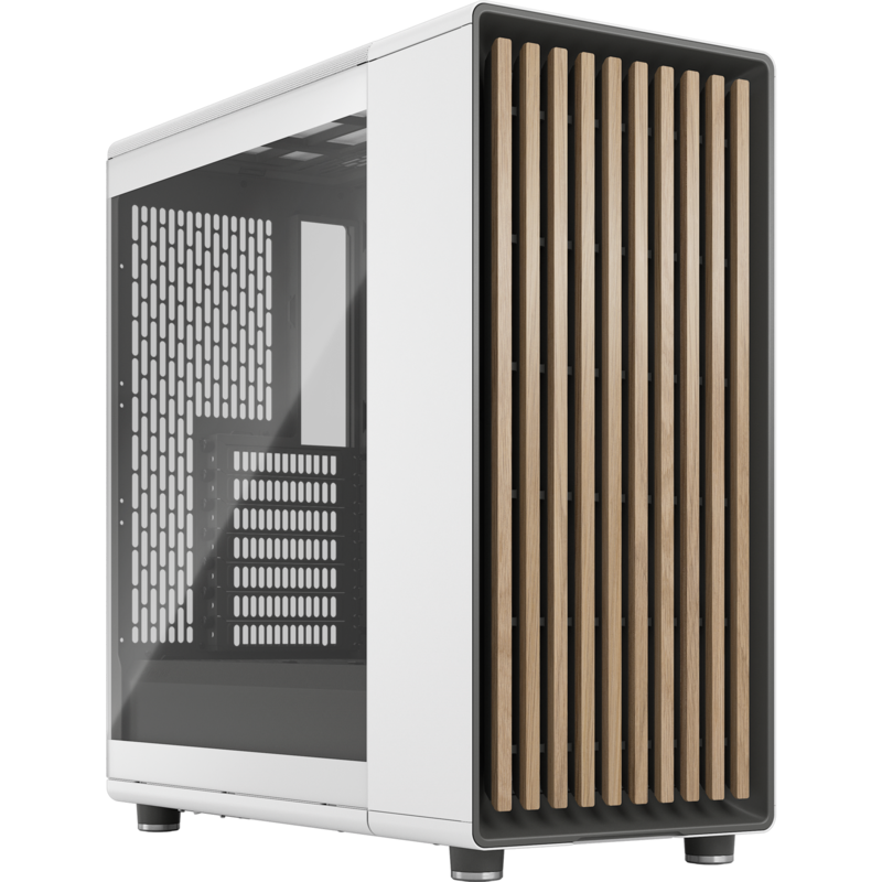 Fractal Design North Chalk White TG Clear Tower-Gehäuse, weiß/holz, Tempered