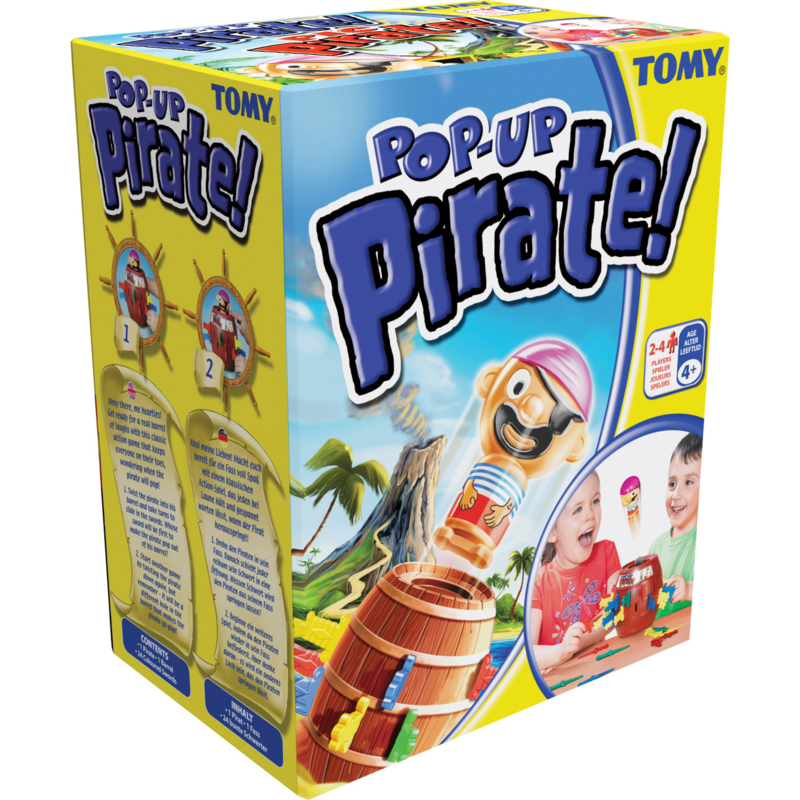 TOMY Pop Up Pirate Actionspiel für 2 bis 4 Spieler ab 4 Jahren Brettspiel