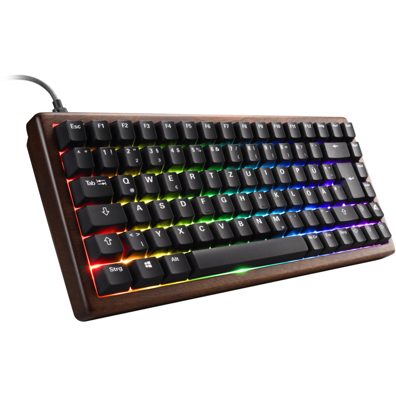 Sharkoon SKILLER SGK50 S3 Wood PBT Gaming-Tastatur, holz/schwarz