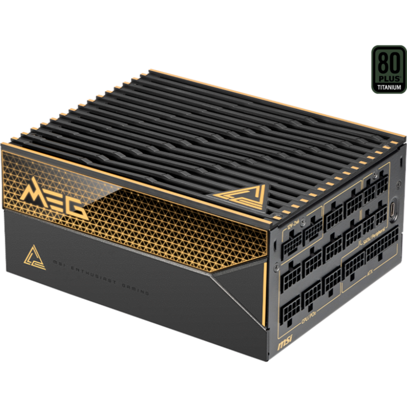 MSI MEG Ai1600T PCIE5 PC-Netzteil, 2x 12-Pin High Power GPU, 9x PCIe