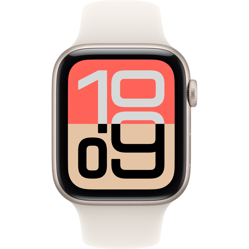 Apple Watch SE 3 Smartwatch, silber, Aluminium, 44 mm, Sportarmband polarstern