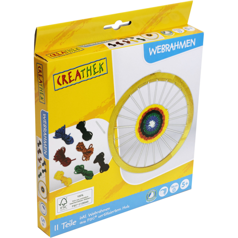 VEDES Webrahmen rund aus Holz mit 18 cm Durchmesser Basteln, holz