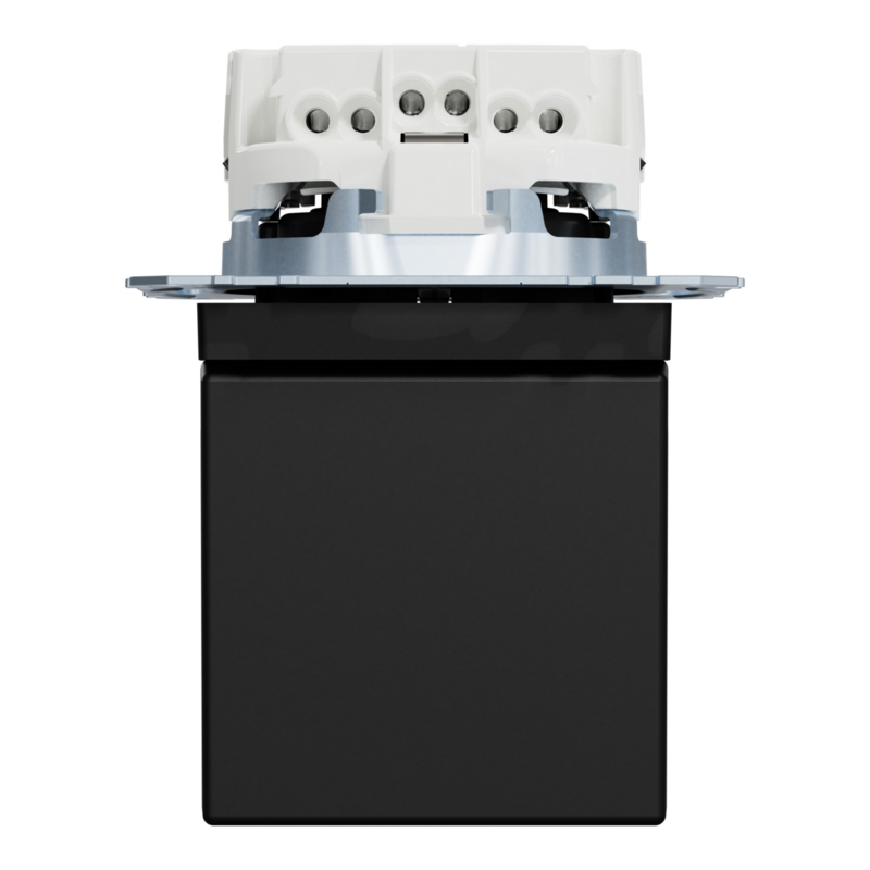 Merten Steckdose mit Klappdeckel, schwarz