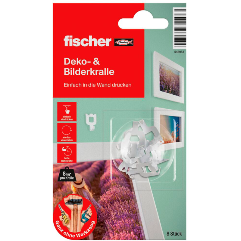fischer GOW Bilderkralle Multipack Haken, 24 Stück