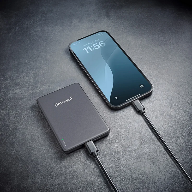 Intenso Magnetic Wireless Powerbank MW10000 Grey, grau, 10.000 mAh, MagSafe, PD