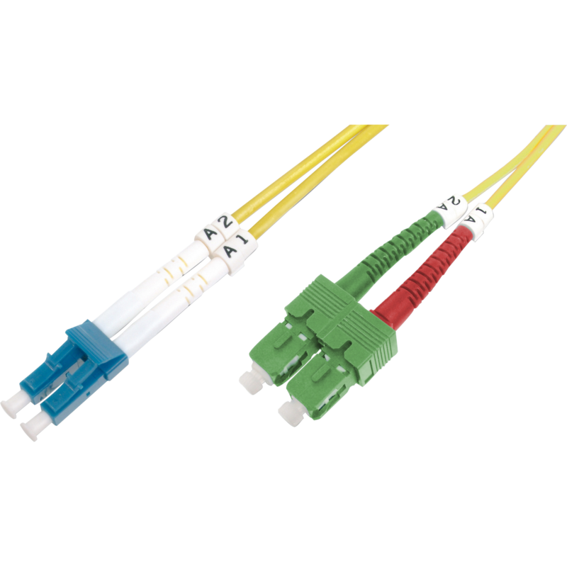 Digitus LWL Patchkabel, Duplex, LC (APC) > LC (PC) Stecker, Singlemode OS2
