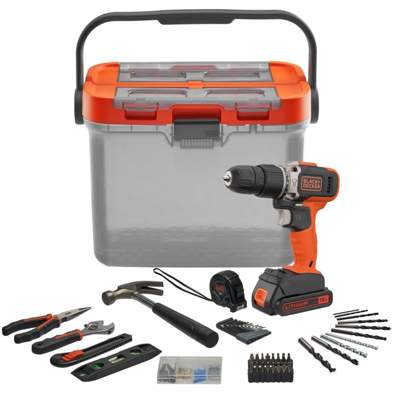 BLACK+DECKER Akku-Schlagbohrschrauber BCKSB02, 18Volt, orange/schwarz, Li-Ionen