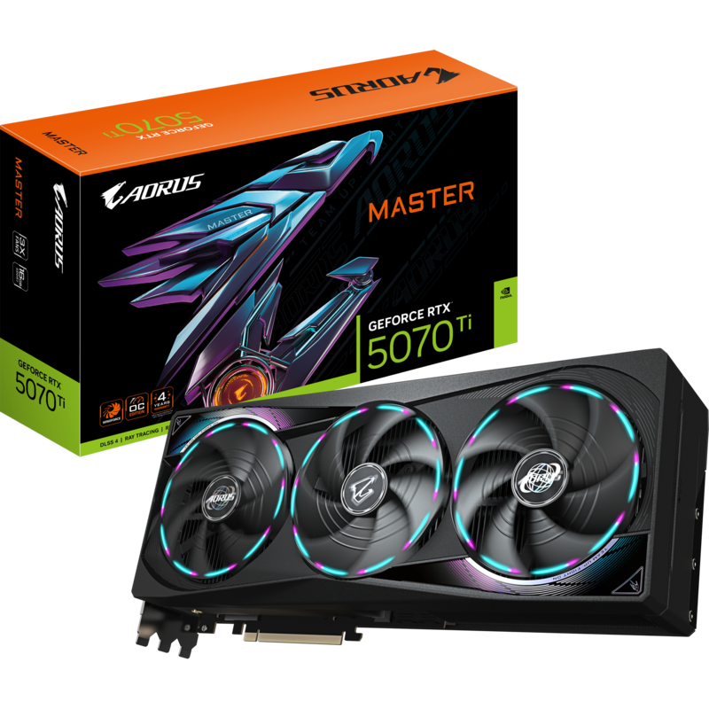 GIGABYTE GeForce RTX 5070 Ti AORUS MASTER 16G Grafikkarte, DLSS 4, 3x