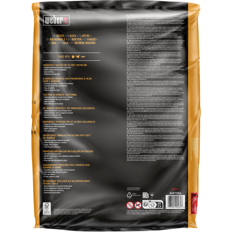 Weber Holzpellets Buche, 8kg Brennstoff, für Smoker und Pelletgrills