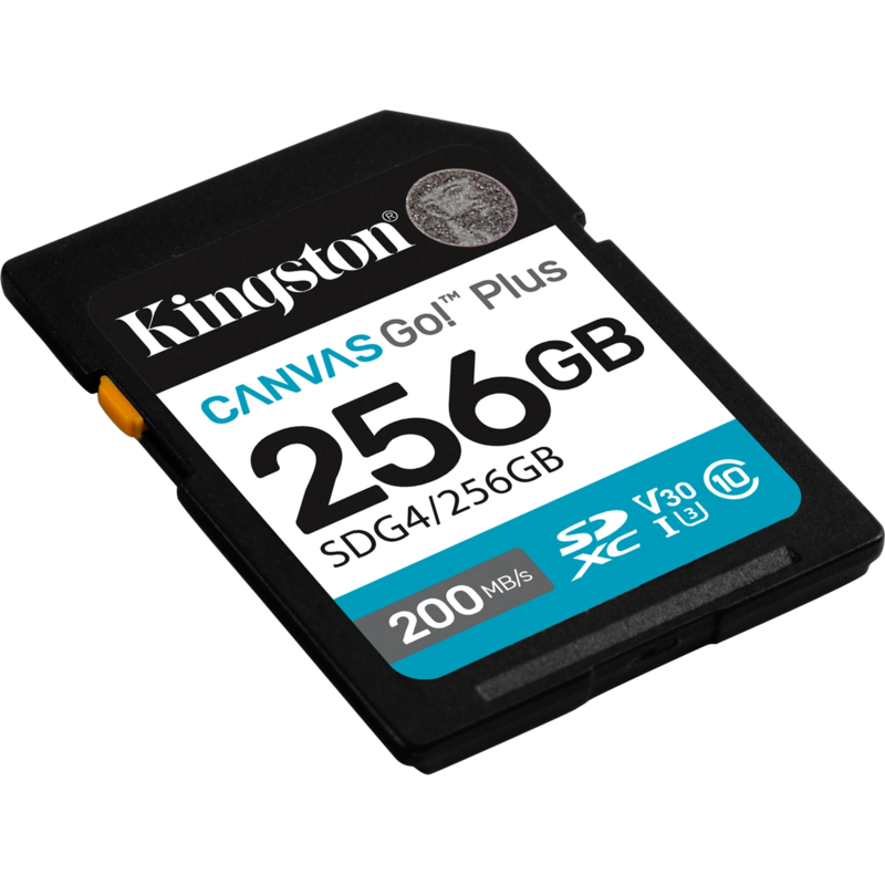 Kingston Canvas Go! Plus 256GB SDXC Speicherkarte, schwarz, UHS-I U3, Class 10