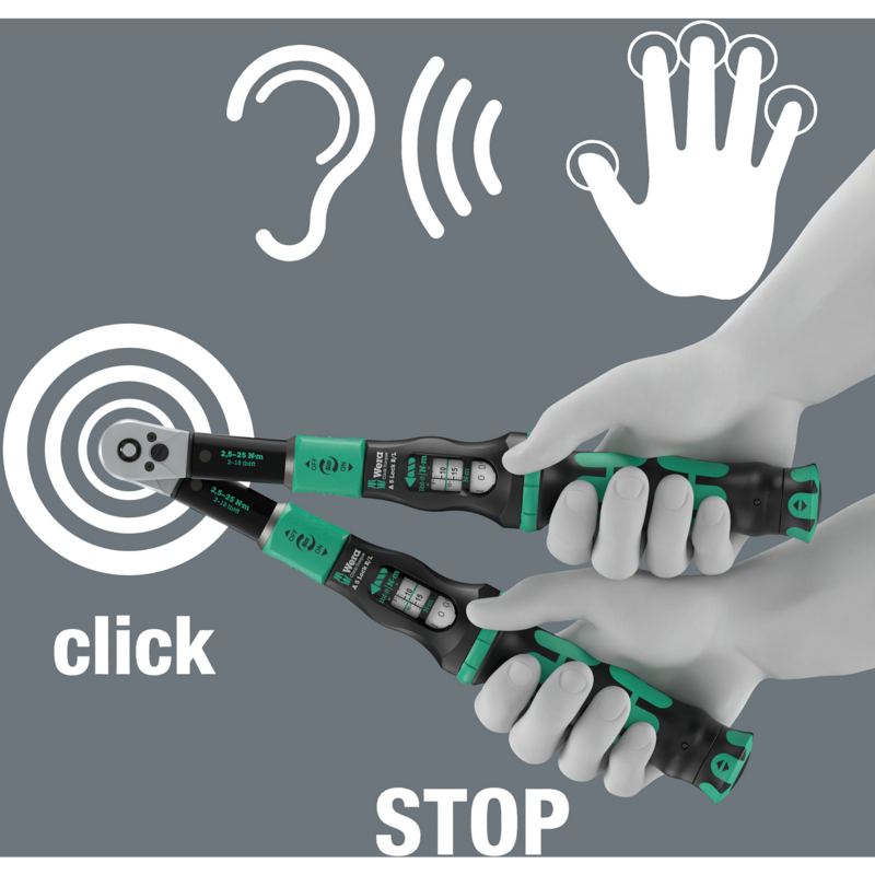 Wera Drehmomentschlüssel mit Durchsteckvierkant Click-Torque Lock A 5 R/L