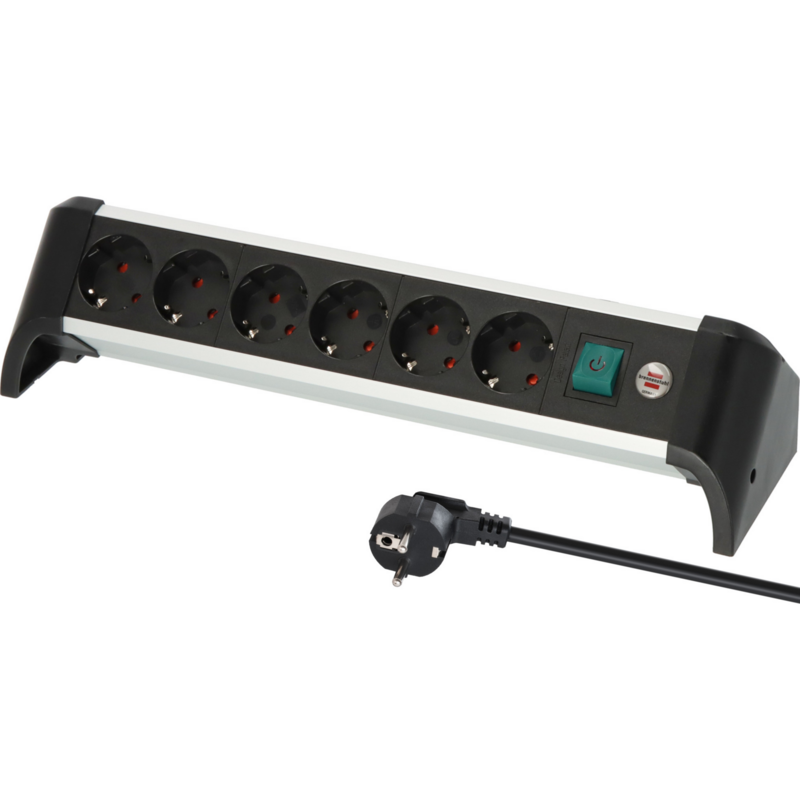 Brennenstuhl Alu-Office-Line Steckdosenleiste 6-fach, für den Schreibtisch