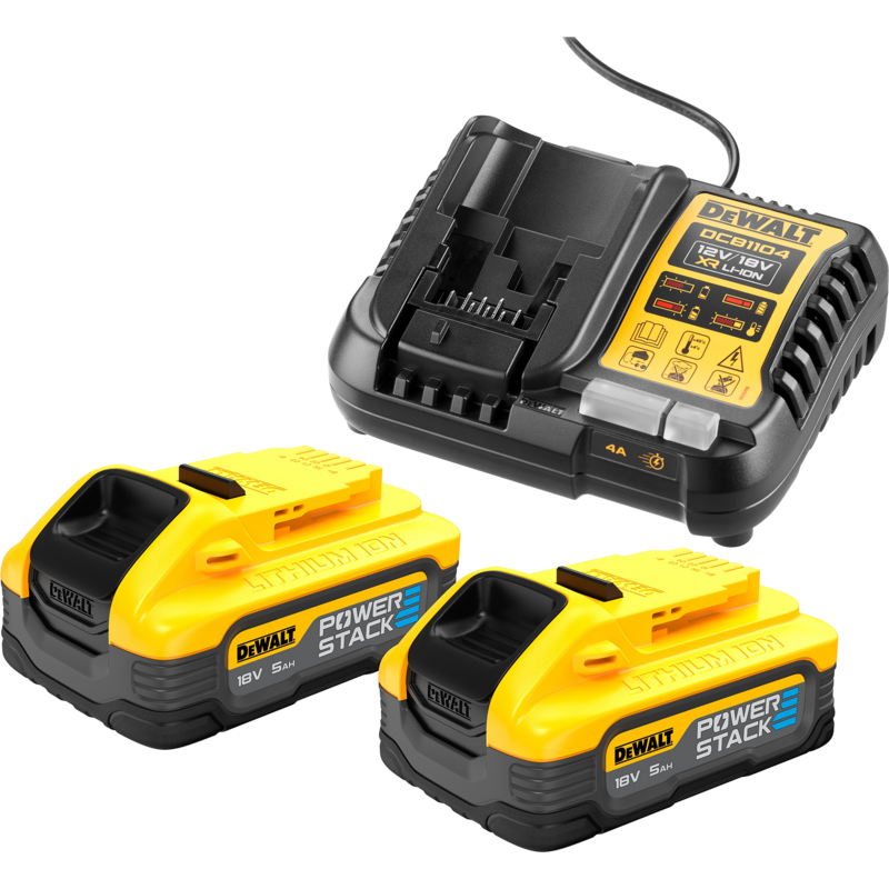 DEWALT Powerstack Akku Starterkit DCB1104H2, inkl. 2x Akku 18Volt Set