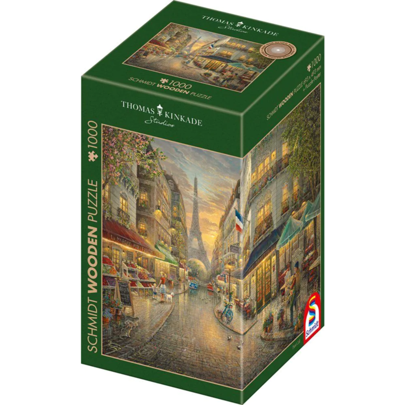 Schmidt Spiele Holzpuzzle Thomas Kinkade Studios: Malerisches Paris Puzzle, 1000