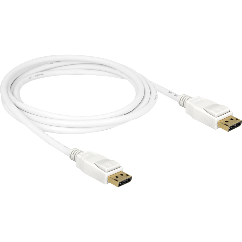 DeLOCK Kabel DisplayPort 1.2 Stecker > DisplayPort Stecker 4K, weiß, 2 Meter