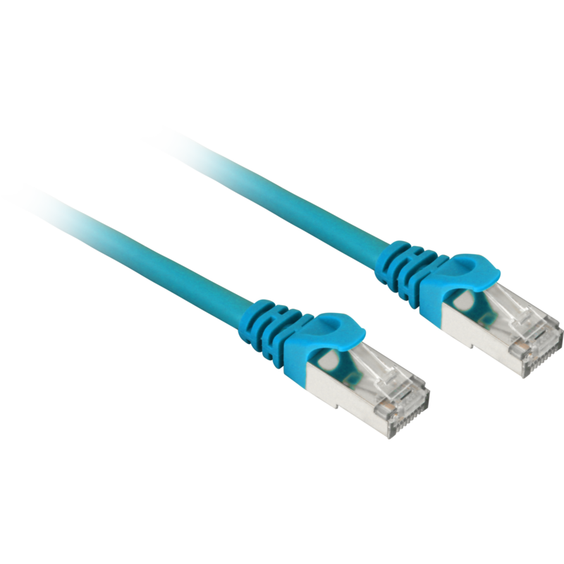 Sharkoon Patchkabel RJ45 Stecker > RJ45 Stecker CAT.6 S/FTP Kabel, blau, 1,5