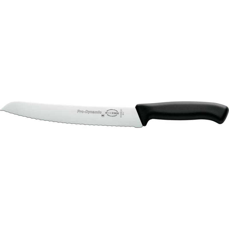 DICK ProDynamic Brotmesser Wellenschliff, 21cm Messer, schwarz