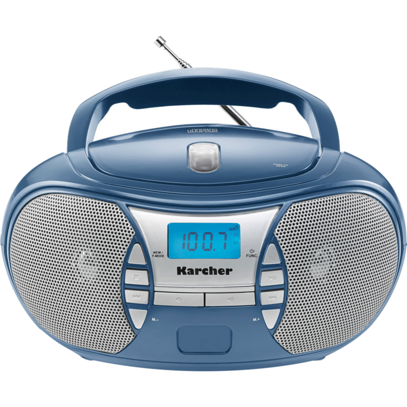 Karcher RR 5025-C Radio, blau/silber, Tragbarer CD-Player mi UKW-Radio