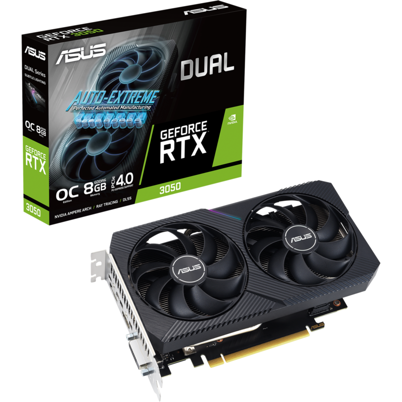 ASUS GeForce RTX 3050 DUAL OC V2 Grafikkarte, Lite Hash Rate, 1x DisplayPort, 1x