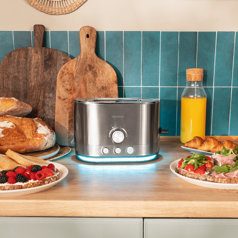 Cecotec Toaster Shine&Toast Double, edelstahl, 850 Watt, für 2 Scheiben Toast