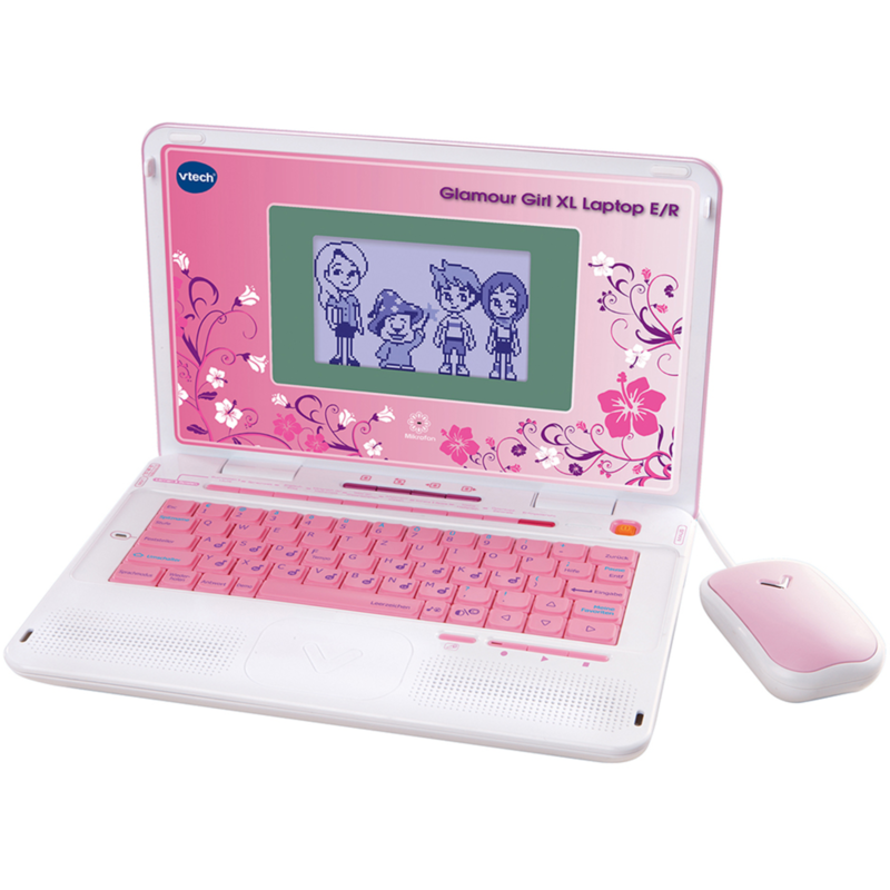 VTech Glamour Girl XL Laptop E/R Lerncomputer, weiß/rosa