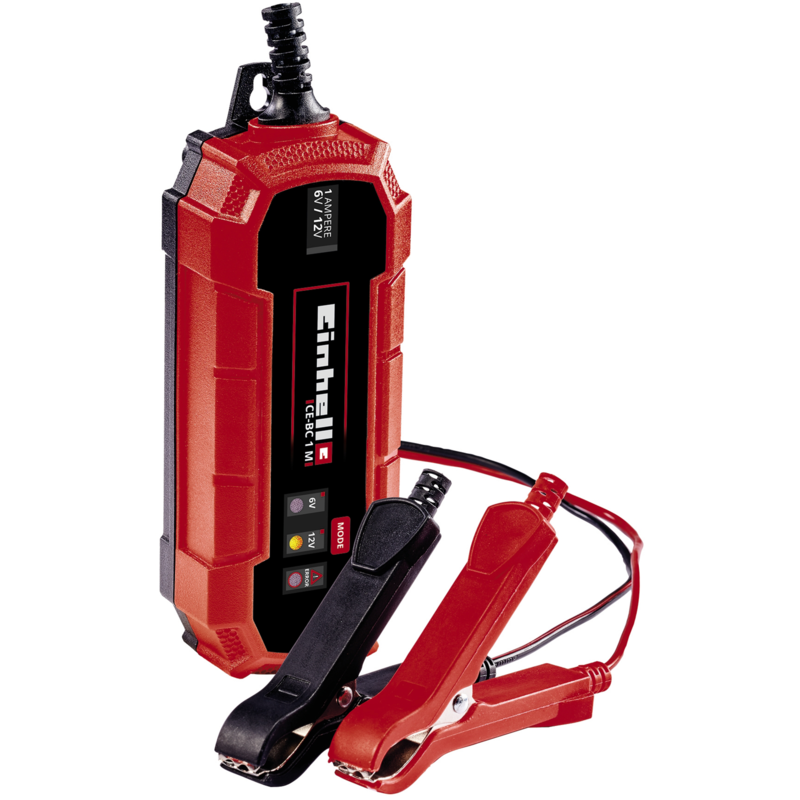 EINHELL Batterie-Ladegerät CE-BC 1 M, rot/schwarz, für Kfz- und