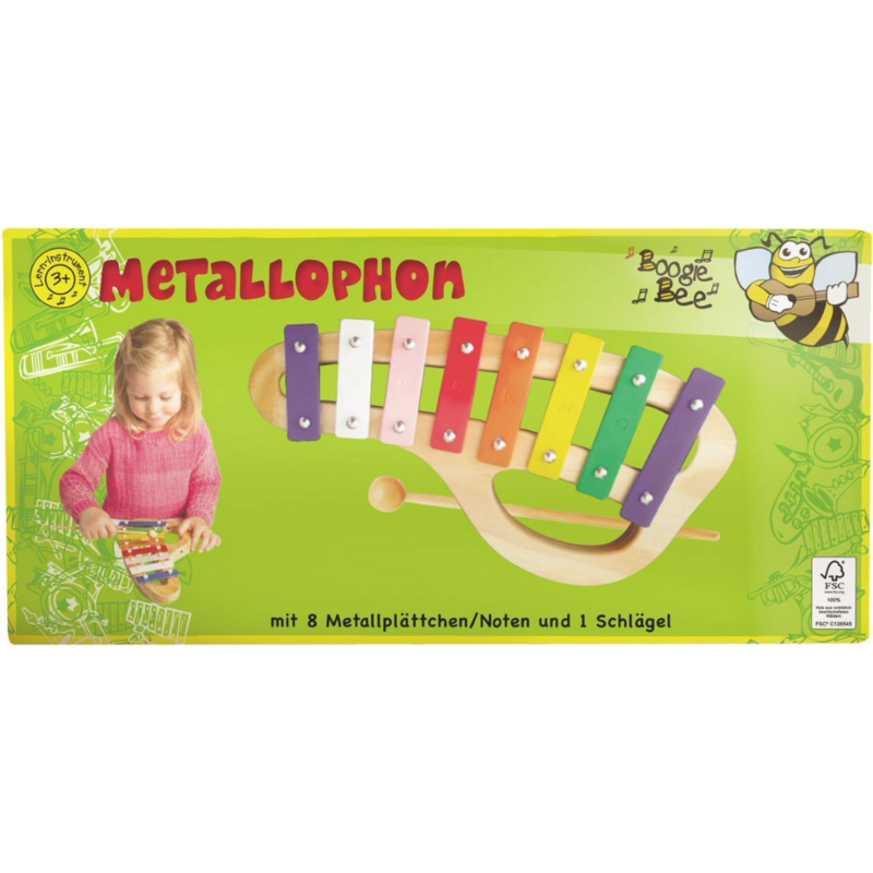 Metallophon Holz mit 8 Noten, holz