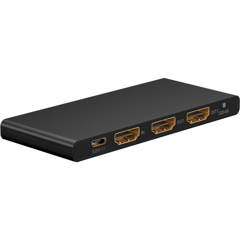 goobay HDMI Splitter 1 auf 2 (4K @ 60Hz), schwarz