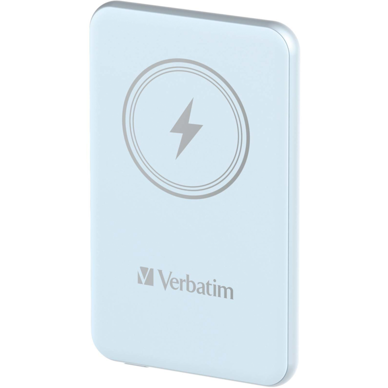 Verbatim Wireless Powerbank Charge 'n' Go 5.000mAh, hellblau, Qi, PD 3.0, Quick