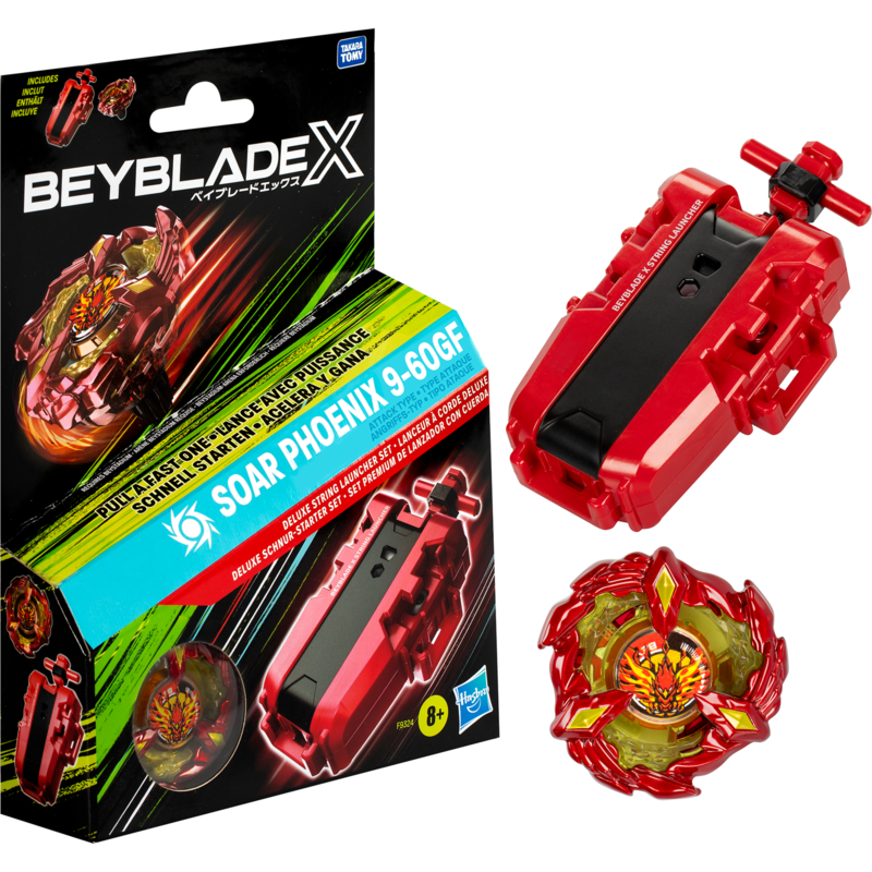 Hasbro Beyblade X Soar Phoenix Deluxe Schnur-Starter Set Geschicklichkeitsspiel