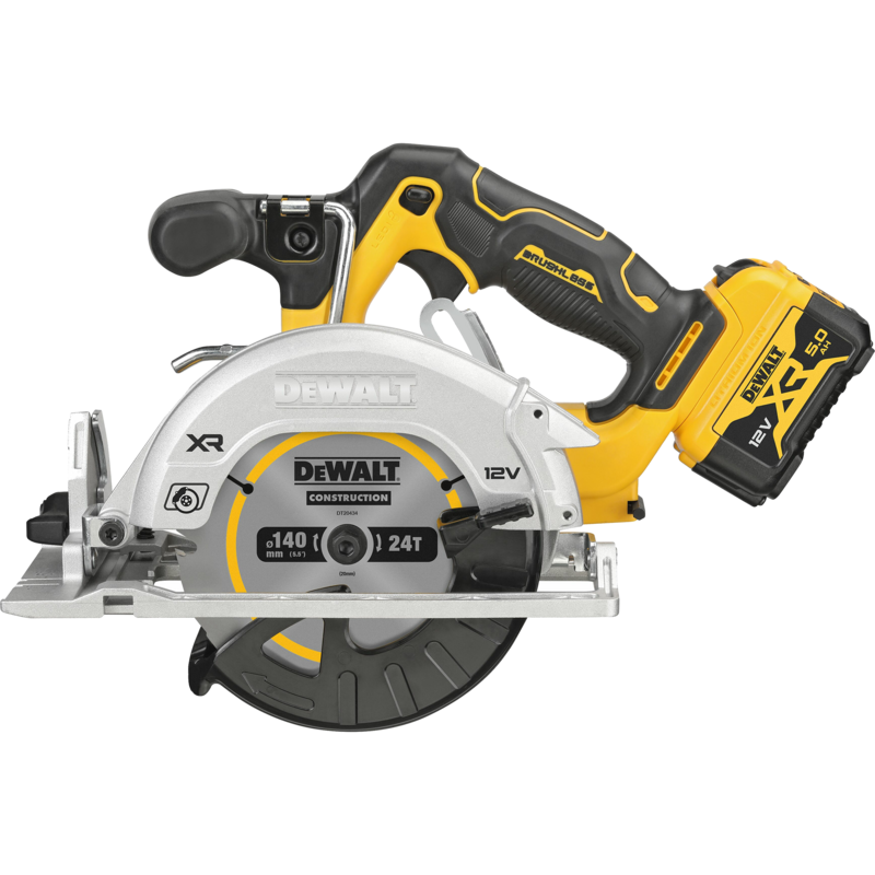 DEWALT Akku-Handkreissäge DCS512P2, 12Volt, gelb/schwarz, 2x Li-Ion XR Akku 5Ah