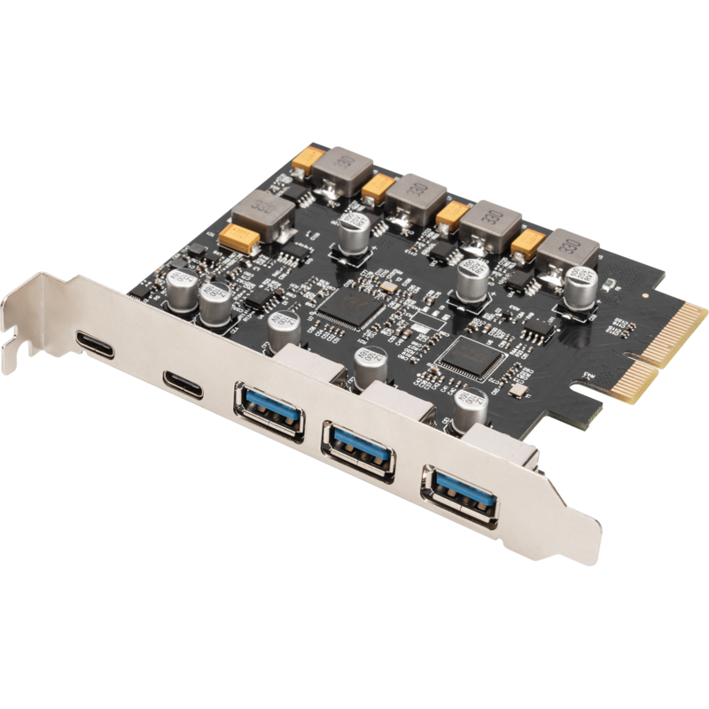 Digitus PCIe Karte 2x USB-C + 3x USB A Schnittstellenkarte