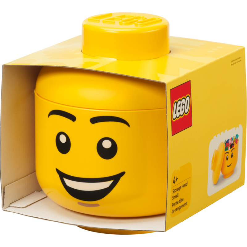 Room Copenhagen LEGO Storage Head "Happy Boy", klein Aufbewahrungsbox, gelb