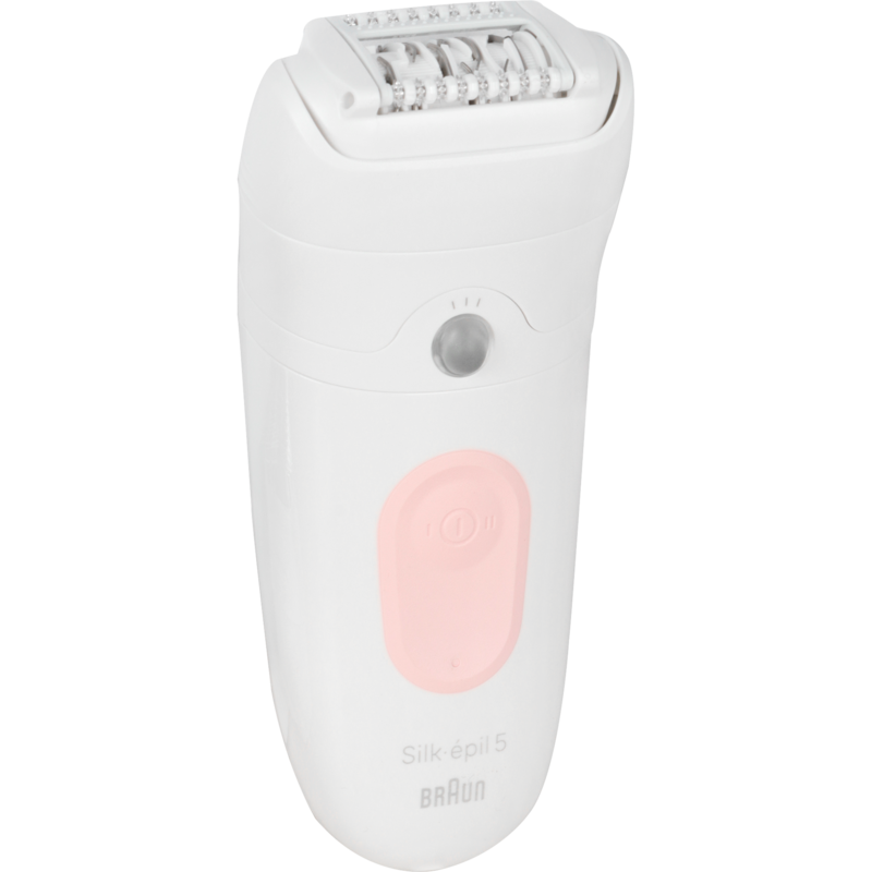 Braun Silk-épil 5-000 Epiliergerät, weiß/rosa, incl. Reinigungsbürste