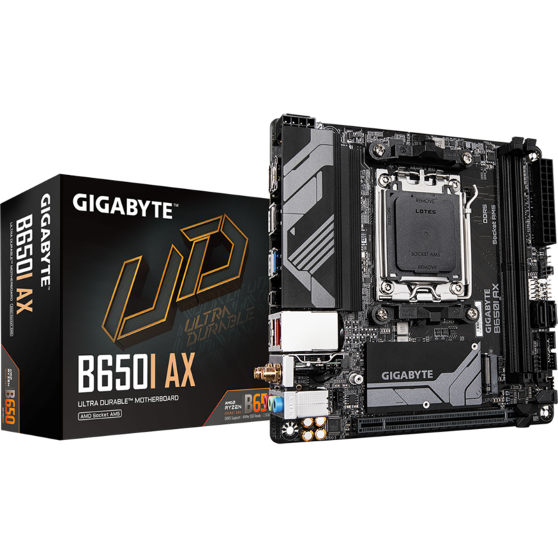 GIGABYTE B650I AX Mainboard, schwarz/grau