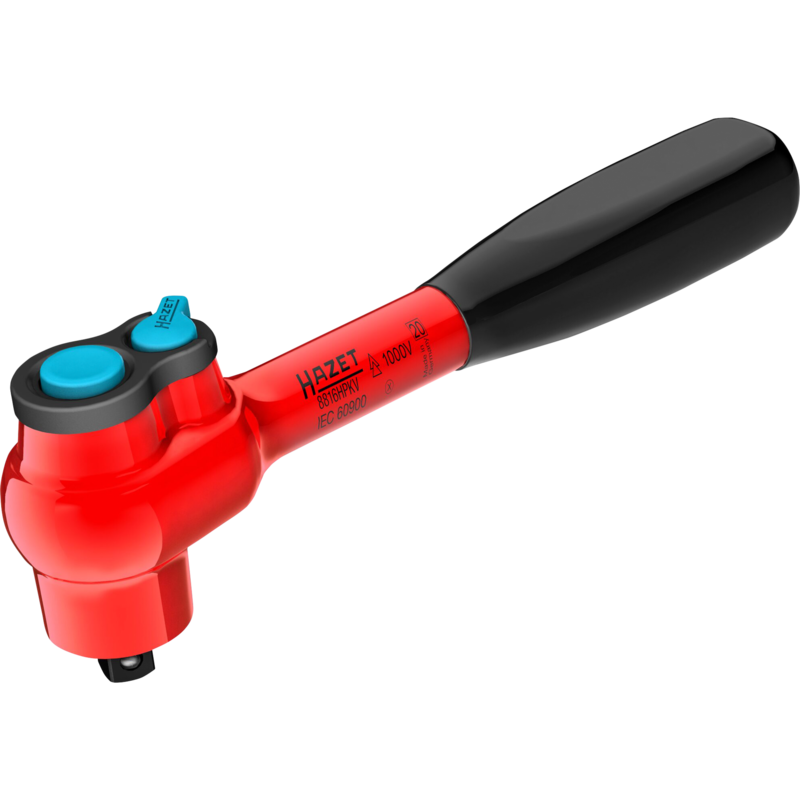 Hazet Feinzahn-Umschaltknarre 8816HPKV, schutzisoliert Knarre, rot